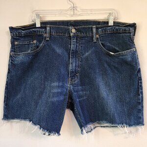 Levi's 559 Women Jeans Cut to Short Sz W38 L 17  Medium Washed Raw Hem Casual